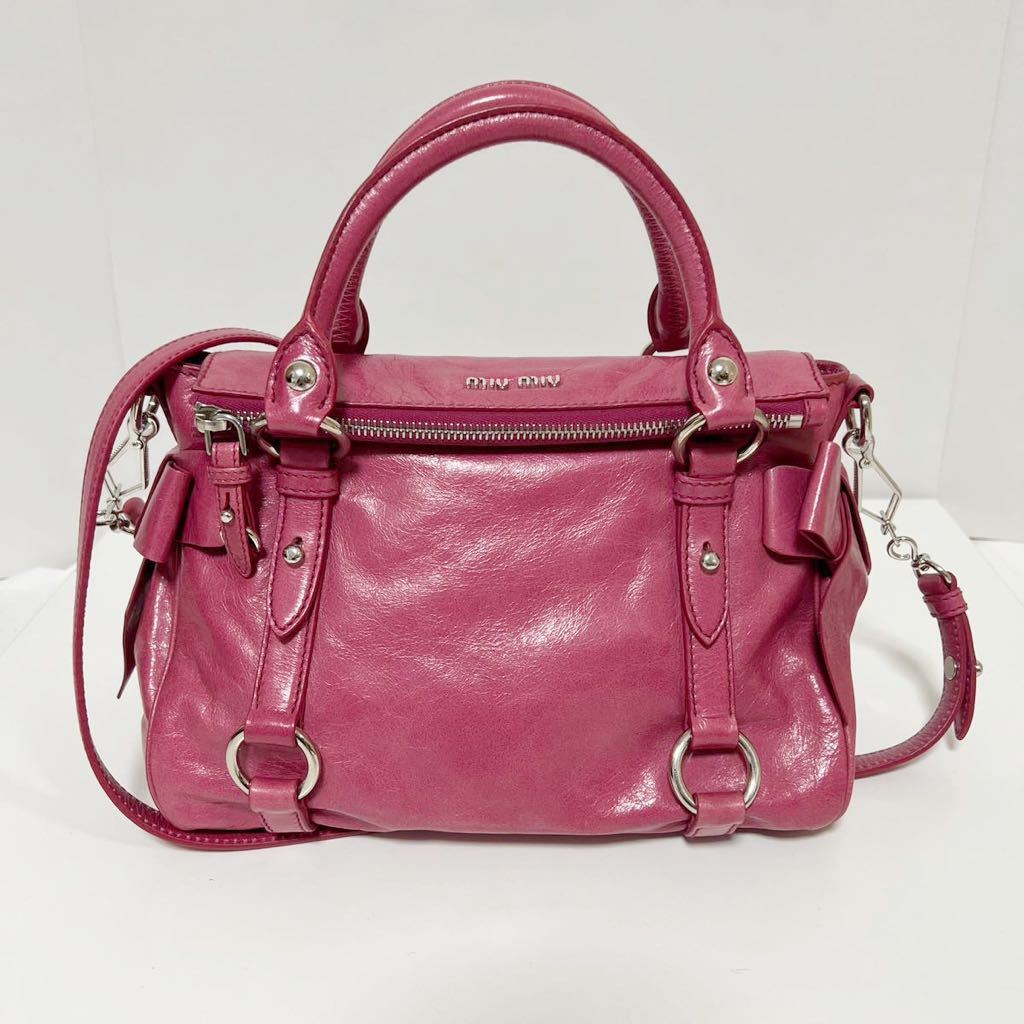 miu miu ミュウミュウ RN0686 2wayバッグ スモーキーピンク | www