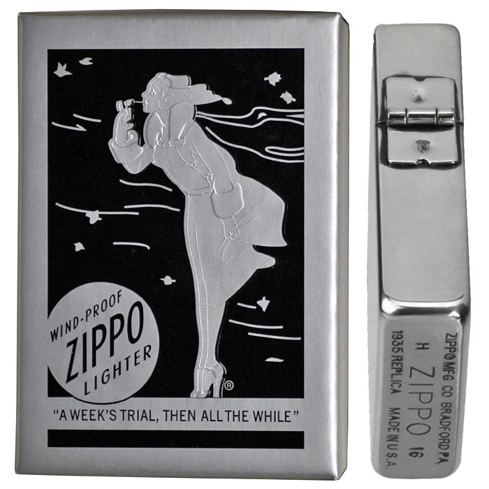 zippo(ジッポーライター) 1935レプリカ 保証書柄デザイン ギャランティ SV シルバーイブシ 送料無料【ネコポス対応】_画像3