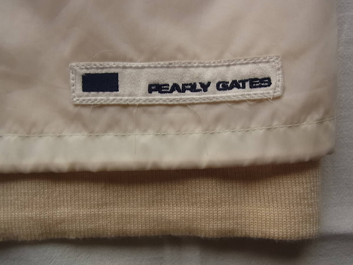 PEARLY GATES Pearly Gates передний Zip передний нейлон specification mok шея вязаный ve -тактный размер 5 сделано в Японии "теплый" белый 