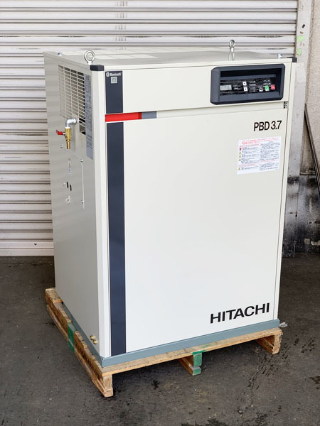 HITACHI/日立 3.7kW 5馬力 給油式パッケージコンプレッサー エアードライヤー搭載型 PBD-3.7MNB6 60Hz専用 ベビコン No.2