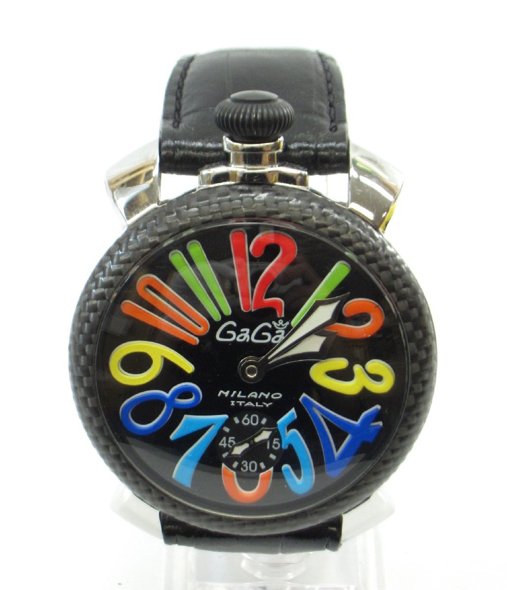 GaGa MILANO ガガミラノ マヌアーレ48 5015.01S 手巻き 替えバンド付 腕時計 #UP3091
