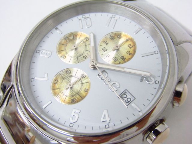 D&G DOLCE&GABBANA ドルチェ&ガッバーナ TIME クロノグラフ クォーツ腕時計♪AC23063