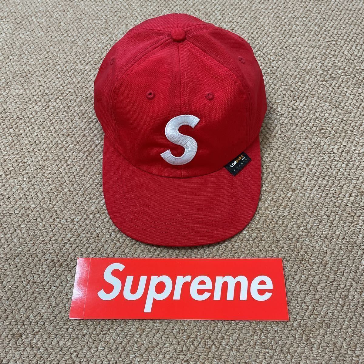 国内正規品 試着のみ Supreme シュプリーム S logo 6-panel cap 赤
