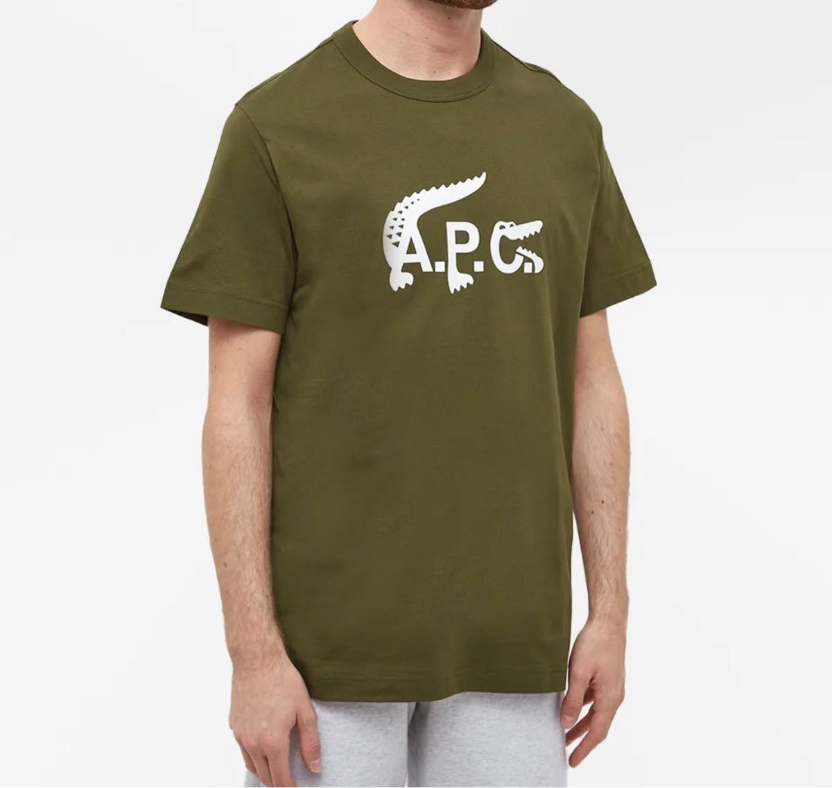 完売品 A P C x LACOSTE コラボTシャツ カーキ Mサイズ タグ付新品未