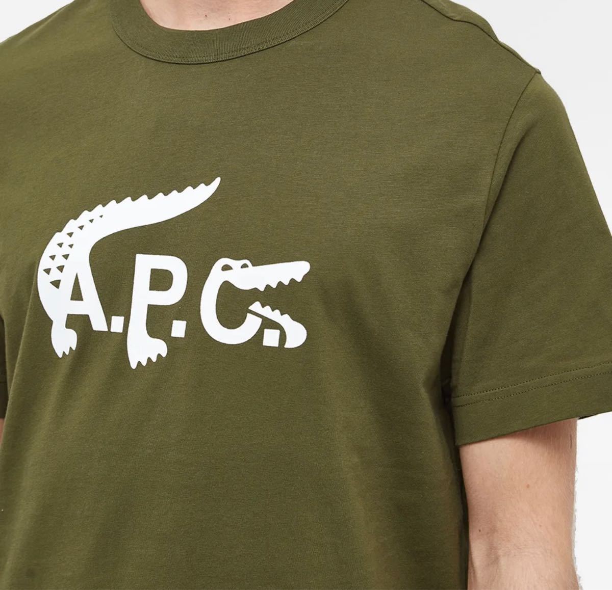 完売品 A P C x LACOSTE コラボTシャツ カーキ Mサイズ タグ付新品未