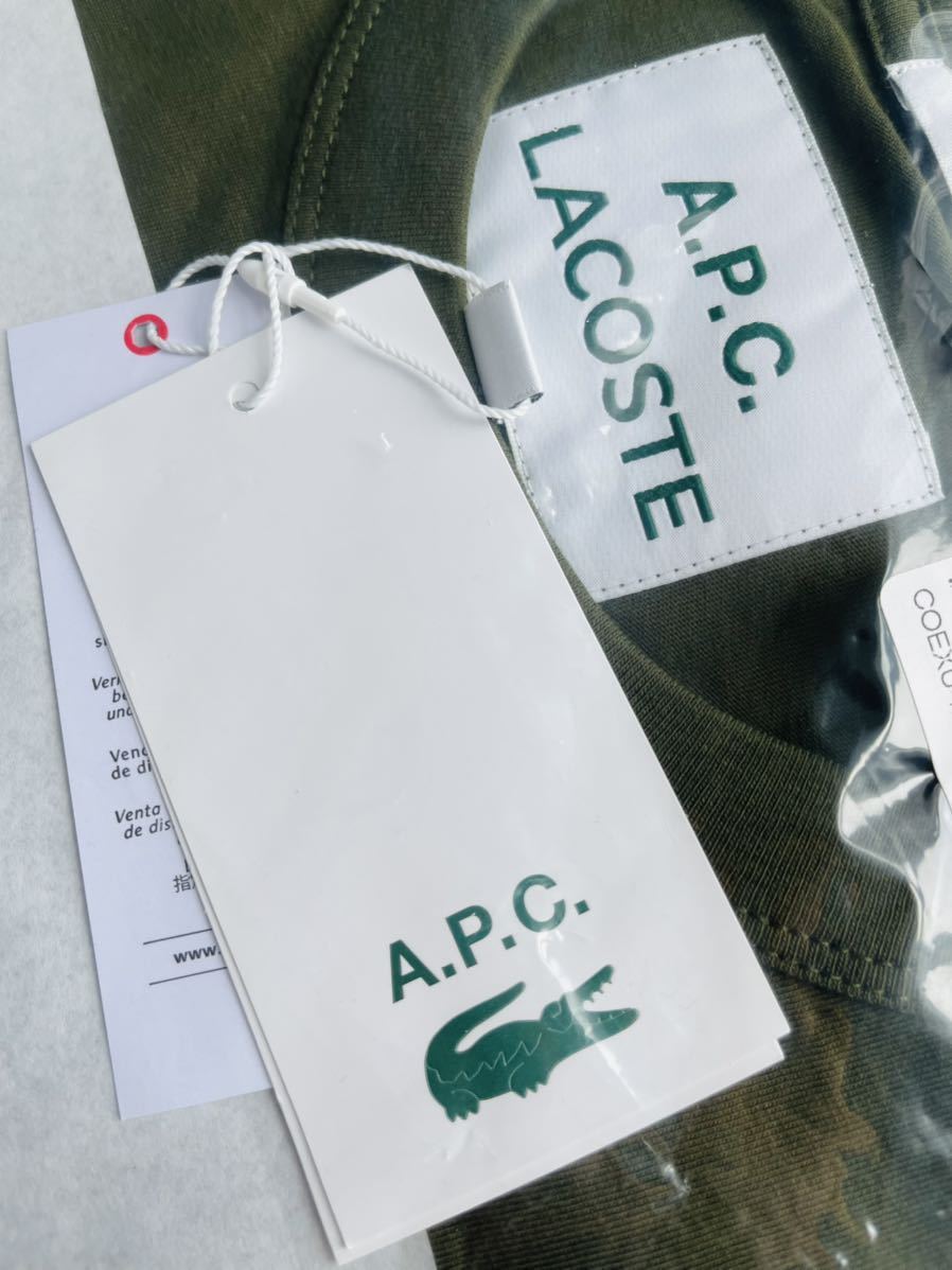 完売品 A P C x LACOSTE コラボTシャツ カーキ Mサイズ タグ付新品未