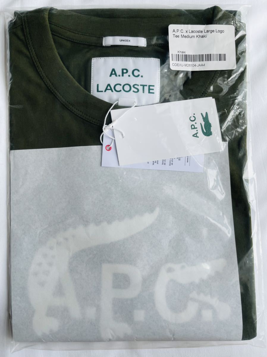 完売品 A P C x LACOSTE コラボTシャツ カーキ Mサイズ タグ付新品未