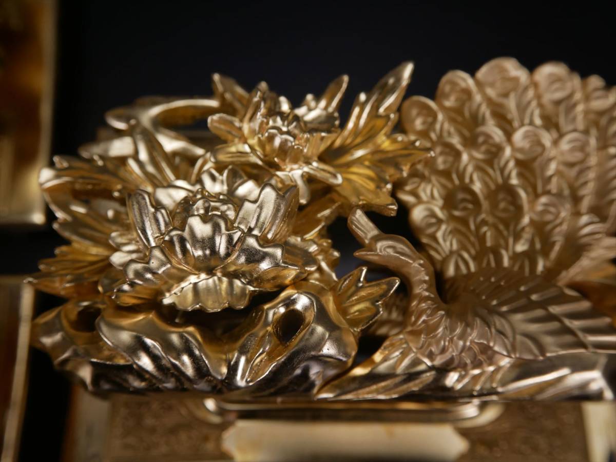 収集品 最高級 彫り物セット 手彫り 本金箔 本金粉 木製（エ1） 4066 M
