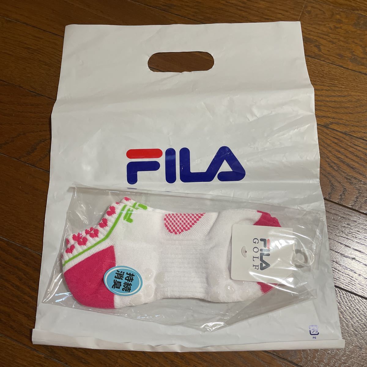 ★新品 未使用 フィラ FILA レディース用 23〜25センチ PK ピンク色 滑り止め付き ゴルフソックス★_画像1