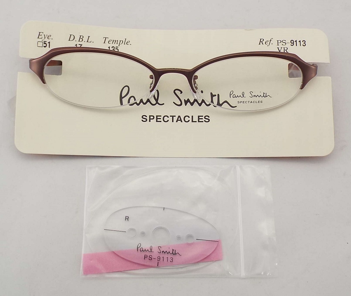 T2358 未使用 Paul Smith Spectacles ポール スミス スペクタクルズ 眼鏡フレーム メガネ 伊達眼鏡レンズ Ps 9113 Vr 51 17 135 Aletea Rs