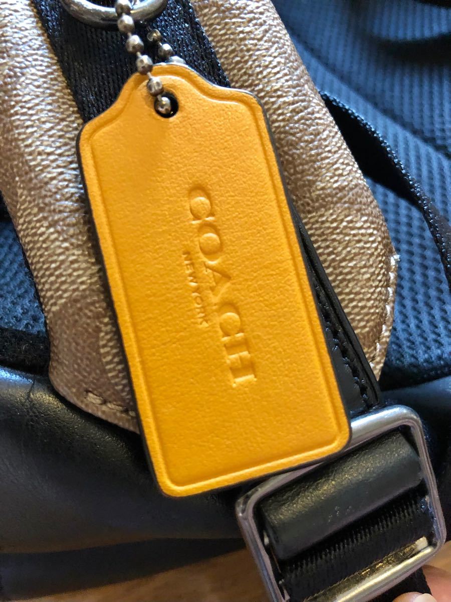 レア 美品 COACH バックパック リュック シグネチャー レザー 大容量