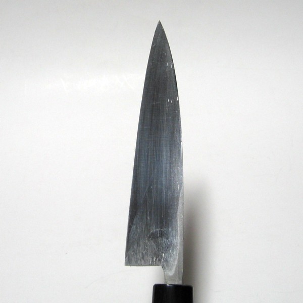 源明利作小魚万能包丁鋭次郎135mm 黒打片刃国産朴柄付#越前打刃物#日本