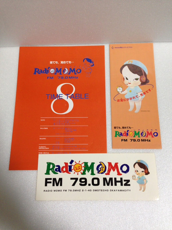 希少 奈良美智 モモちゃん radio momo ステッカー パンフレット チラシ セット レディオ モモ Yoshitomo Nara Sticker 送料無料