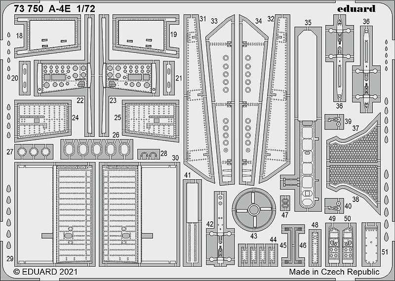 エデュアルド(73750) 1/72 A-4E スカイホーク用エッチングパーツ(フジミ/Hobby 2000用)_画像2