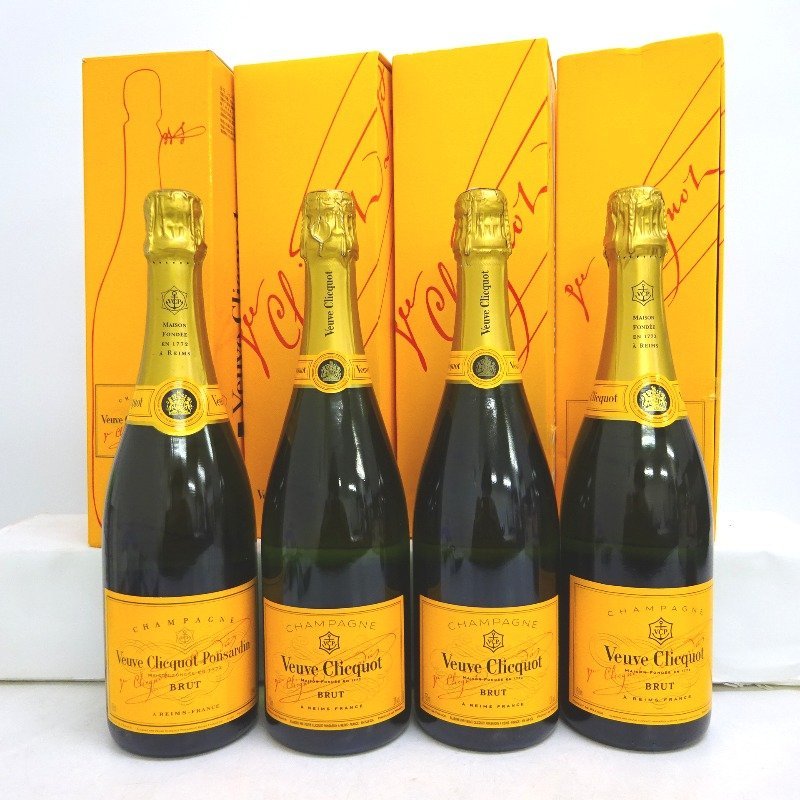 ヴーヴクリコ イエローラベル ブリュット 4本セット 750ml 箱付 - www