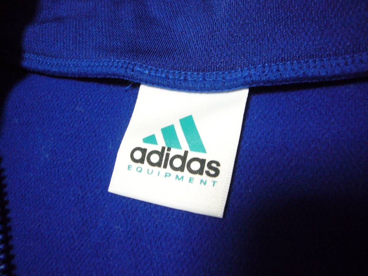 アディダス正規品９７－９８年FWサンプル品EQUIPMENT長袖裏起毛シャツ青 M-Lサイズ_画像3