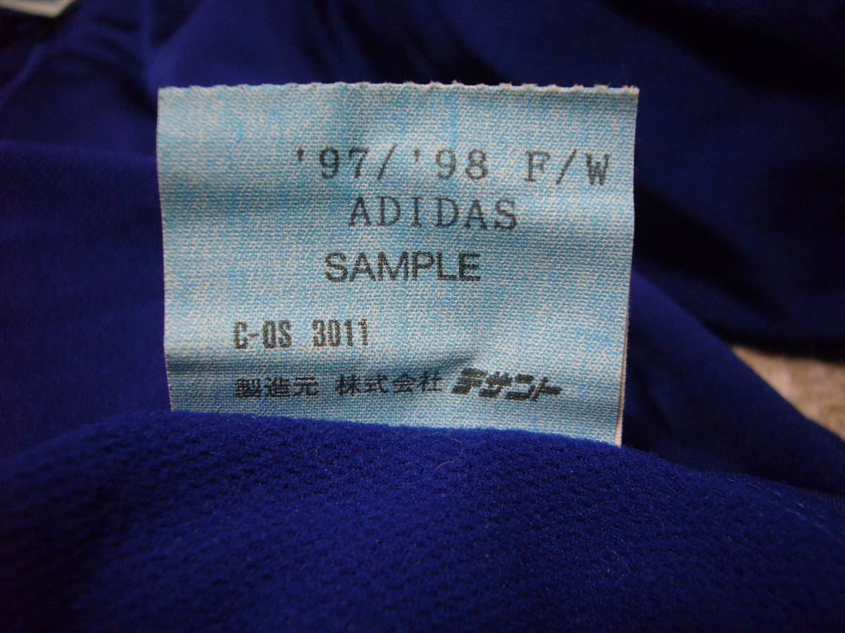 アディダス正規品９７－９８年FWサンプル品EQUIPMENT長袖裏起毛シャツ青 M-Lサイズ_画像4