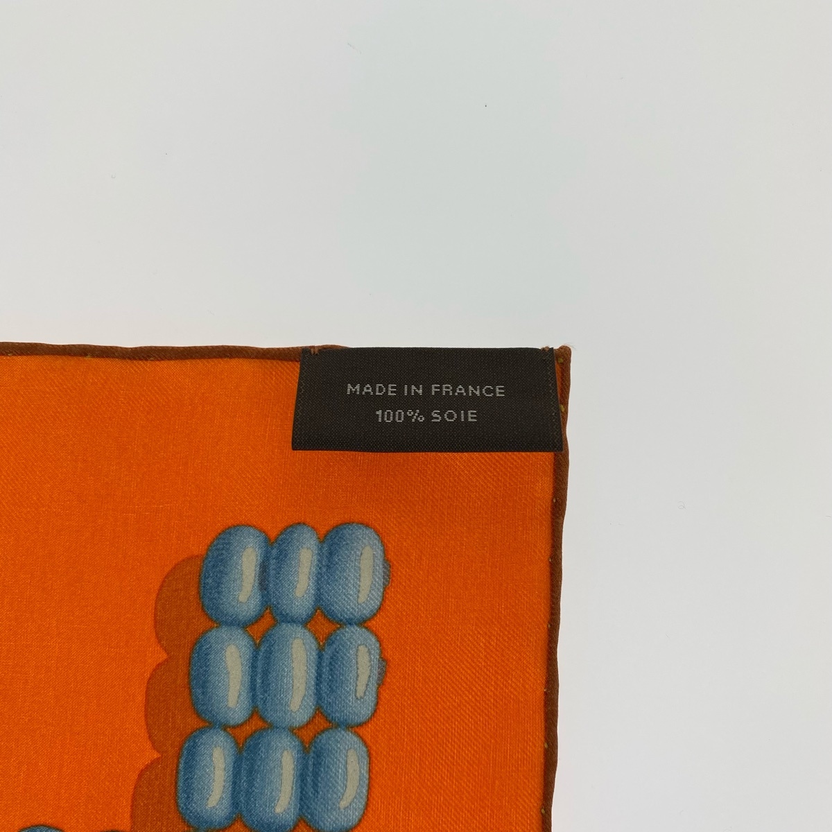 HERMES エルメス カレ140 カレジェアン ウォッシュ ケリー・アン・ペルル オレンジ シルク スカーフ ハンカチ チーフ レディース 305871_画像4