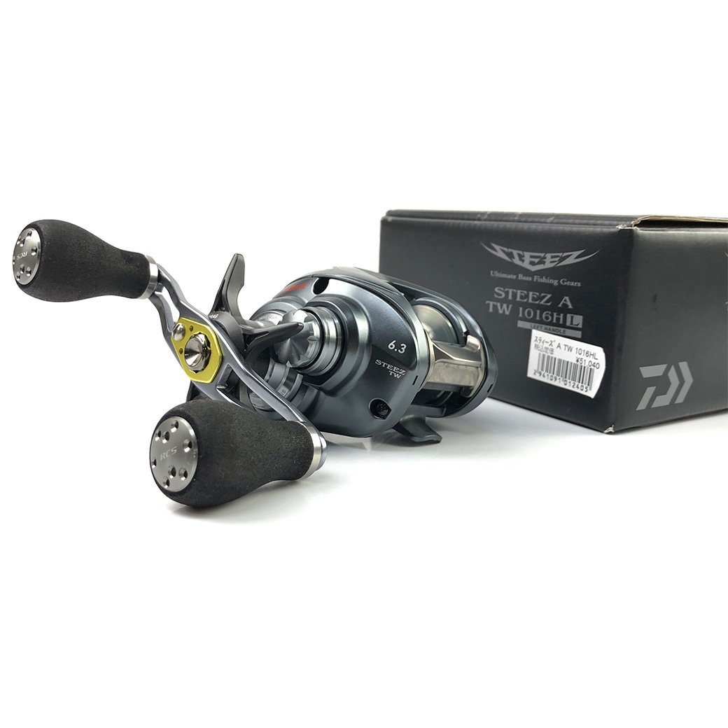 ダイワ スティーズA TW 1016HL 左巻き 日本製 ベイトリール (ダイワ slpワークス ノブ付 RCS パワーライトノブ）DAIWA  STEEZ JAPAN リール