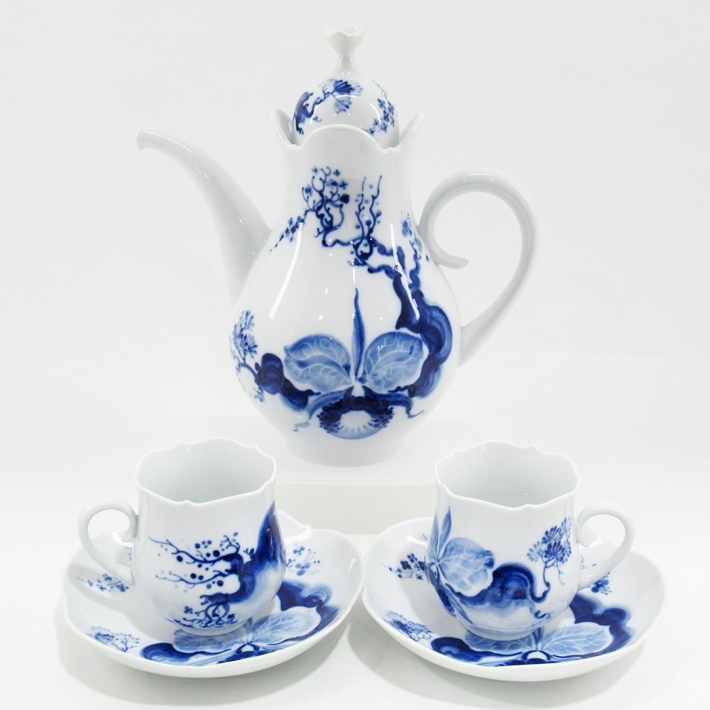 Meissen マイセン ブルーオーキッド カップ&ソーサー コーヒーポット