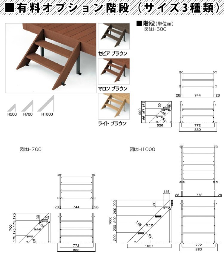 ウッドデッキ 人工木 1.0間×10尺 ベランダ 1間×10尺 調整式束柱H 人工木デッキ セット キット DIY 樹脂_画像7