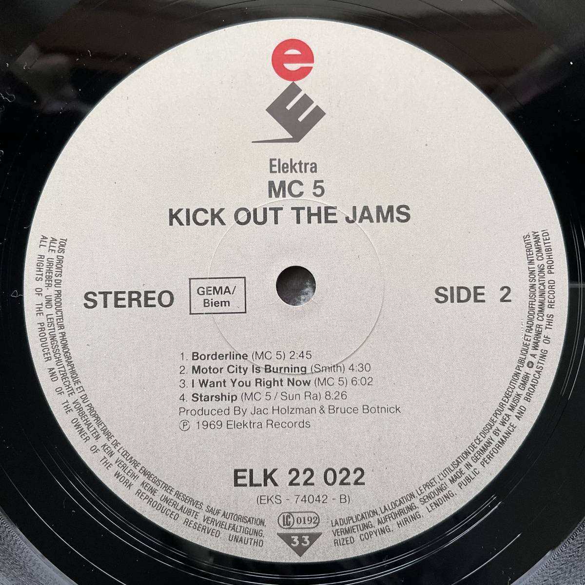 激レア 美盤 MC5 Kick Out The Jams レコード LP Elektra ELK 22 022 w/inner Germany_画像7
