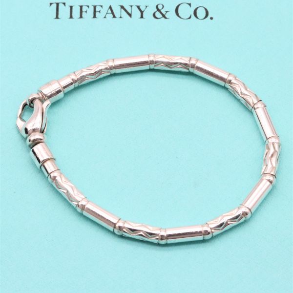 ヴィンテージ Tiffany ＆ Co. ブレスレット ジグザグ SILVER ティファニー パイプ [8065]