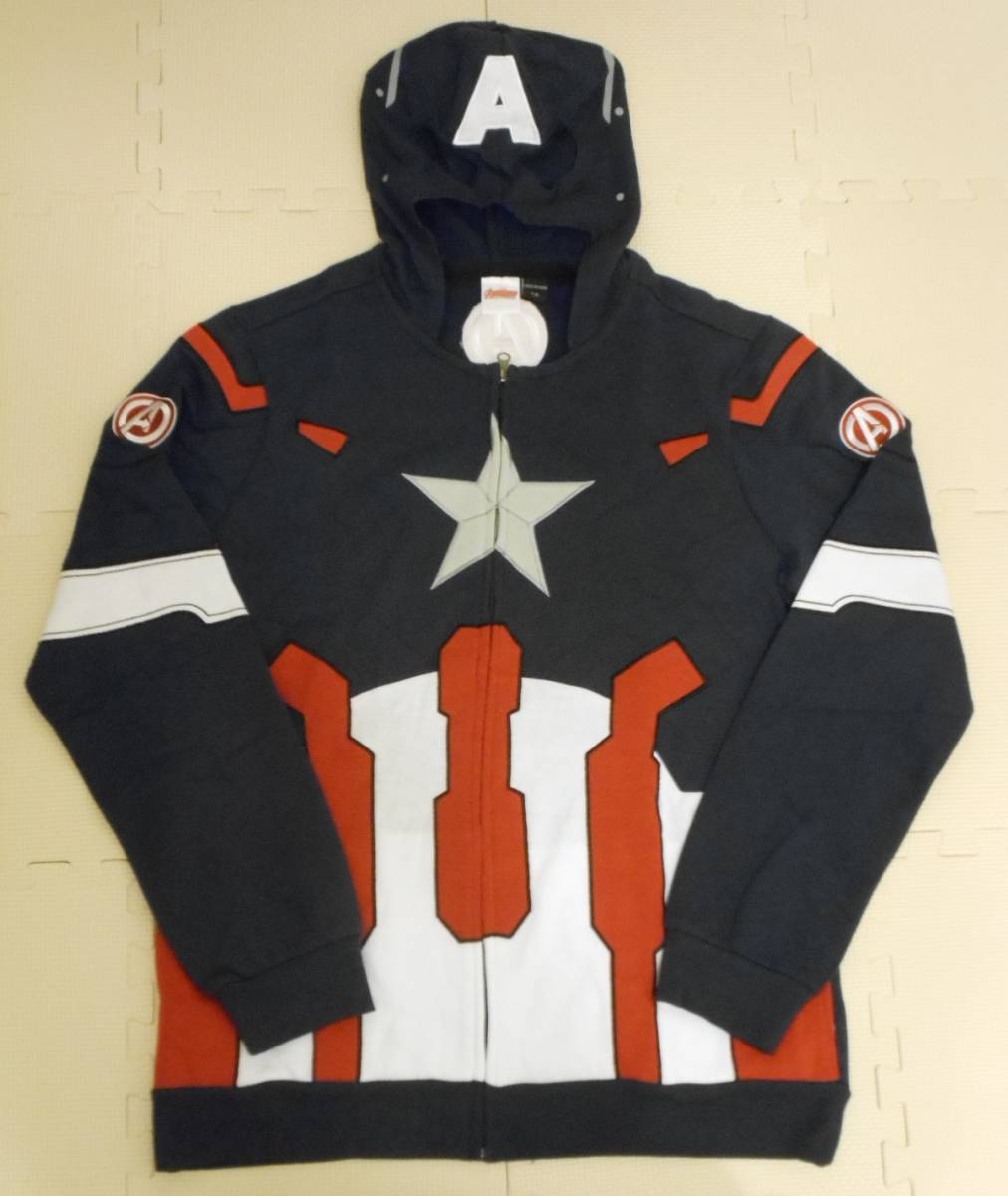 キャプテンアメリカ パーカー XLサイズ ( captain america マーベル marvel コスプレ ハロウィン 仮装 avengers アベンジャーズ_画像1