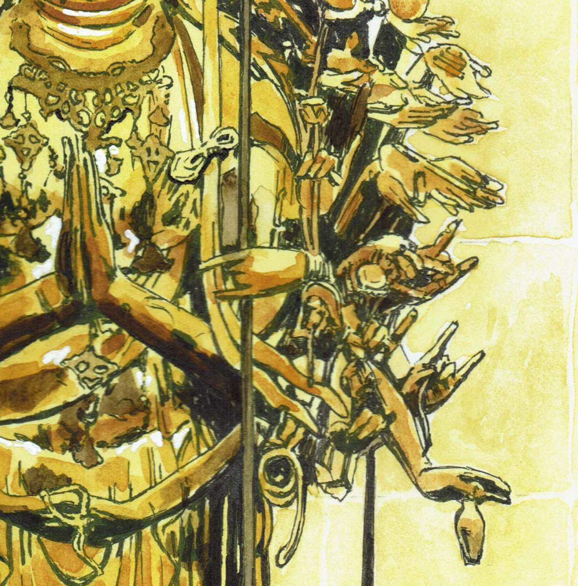 BT-005 仏画 千手観音菩薩 京都 三十三間堂 限定版画300部 直筆 BT-005 仏画 千手観音菩薩 京都 三十三間堂 限定版画300部 直筆