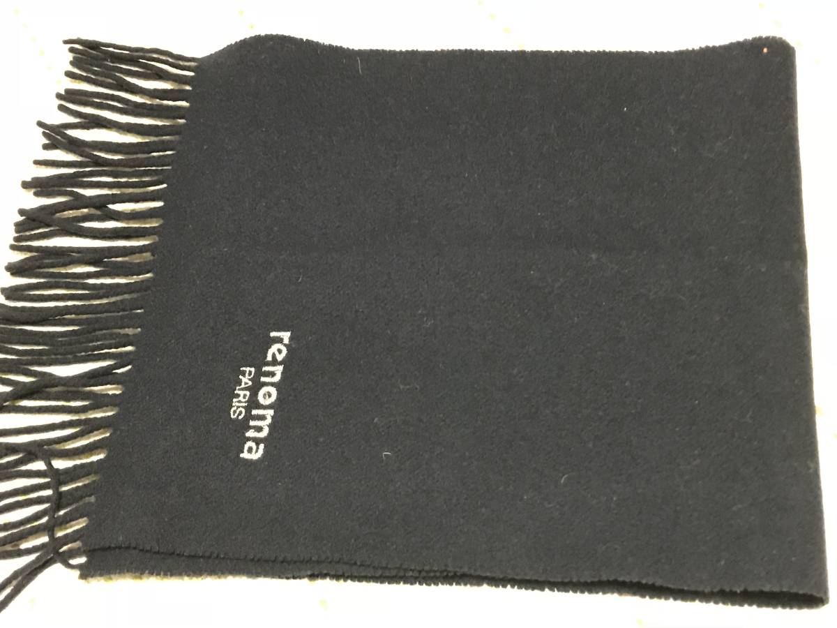 直輸入品 renoma paris レノマ 刺繍ロゴ マフラー 中古品