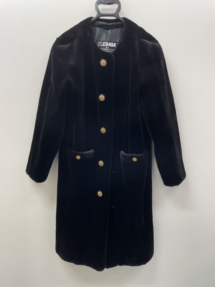 EMBA エンバ ミンクコート 毛皮 コート サイズ11 黒 ブラック 最上級