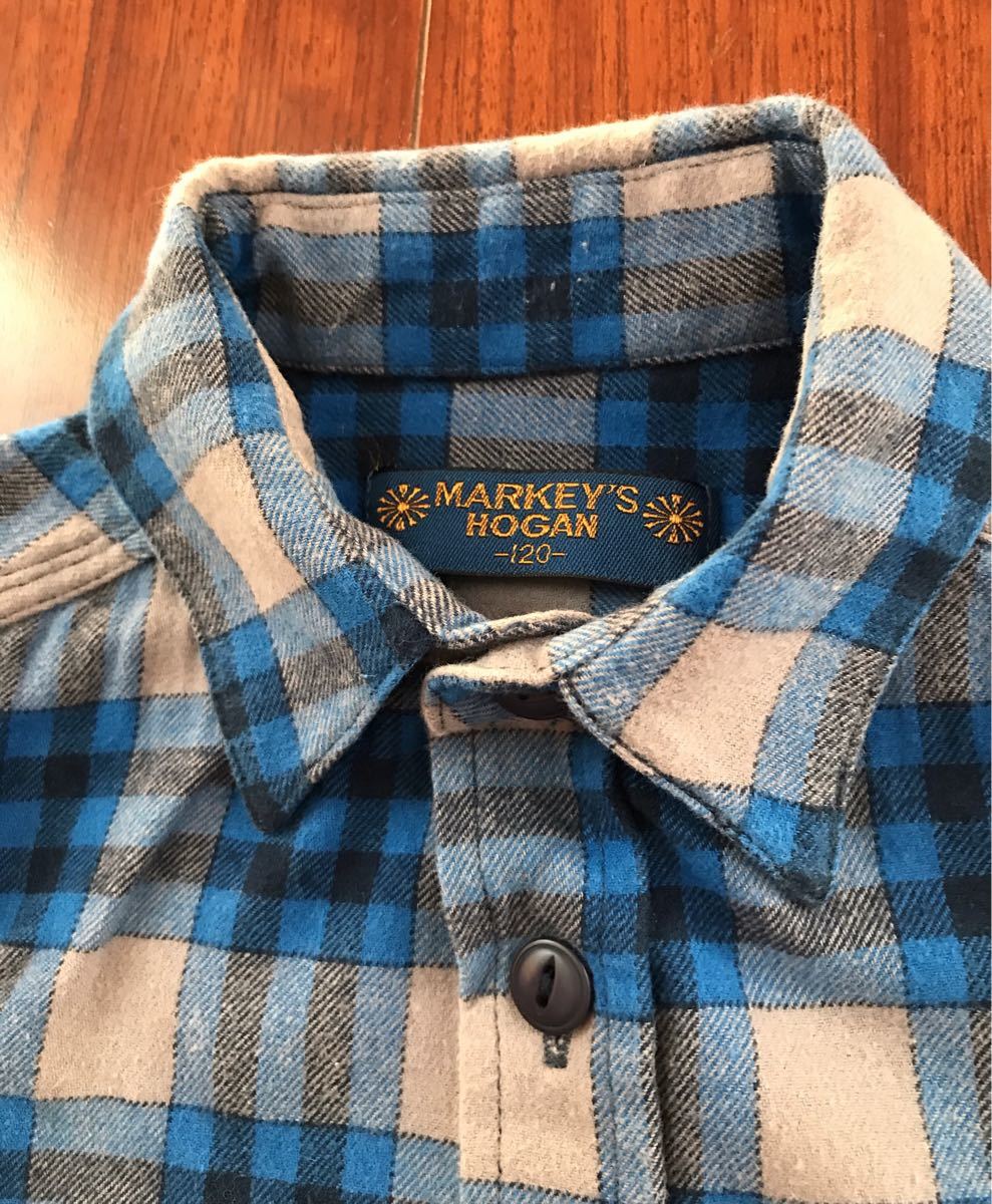 マーキーズ MARKEY'S キッズ 長袖シャツ 120 チェックシャツ