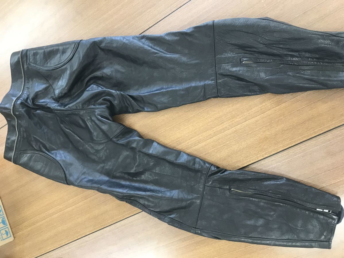 80s 90sビンテージ　バイクレザーパンツ　革パン　ライダーパンツ　良品　80cm 柔らかい革　古着　レーシングパンツ ジースター