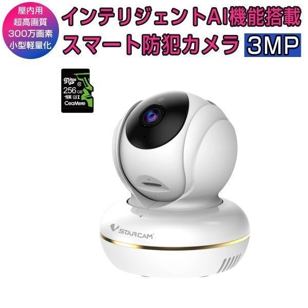 小型 防犯カメラ ワイヤレス C22S SD256GB同梱 WQHD 2K 1296p 300万画素 ONVIF対応 PSE 技適 在庫処分1ヶ月保証 送料無料「C22S/SD256.A」_C22SWIP/SD256