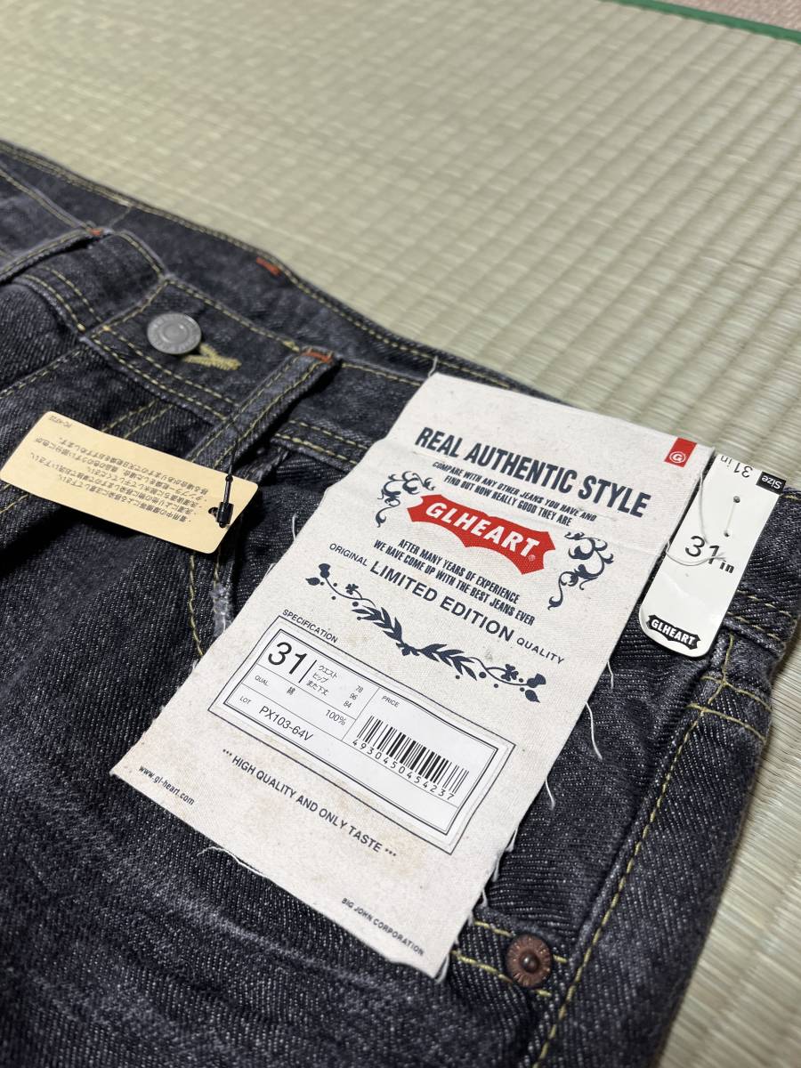 GLHEART PX103 W31 Denim черный джинсы новый товар не использовался ткань patch ZIP UP бок сломан популярный дизайн стандартный мужской джентльмен American Casual мода 