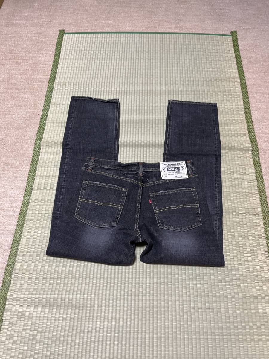 GLHEART PX103 W31 Denim черный джинсы новый товар не использовался ткань patch ZIP UP бок сломан популярный дизайн стандартный мужской джентльмен American Casual мода 