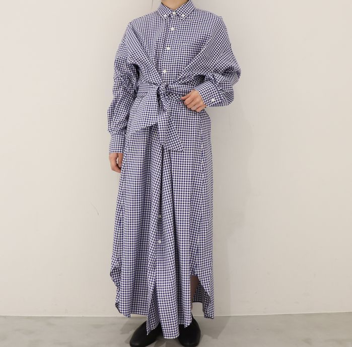 パーティを彩るご馳走や 定価5.7万 3 ワンピース チェック ギンガムチェック dress shirt checked ハイク HYKE Lサイズ パーティを彩るご馳走や 定価5.7万 3 ワンピース チェック ギンガムチェック dress shirt checked ハイク HYKE Lサイズ