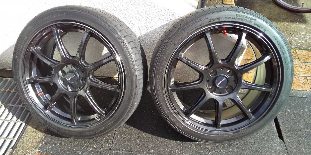 【中古】トヨタアクア タイヤ&ホイール １セット ダンロップ SP SPORTS LM705 205/45R17 ホットスタッフ CROSS SPEEDホイール17インチ_画像2