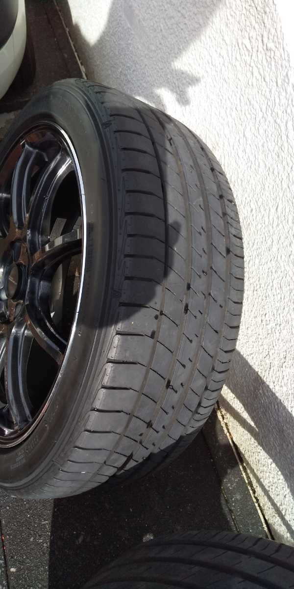 【中古】トヨタアクア タイヤ&ホイール １セット ダンロップ SP SPORTS LM705 205/45R17 ホットスタッフ CROSS SPEEDホイール17インチ_画像6