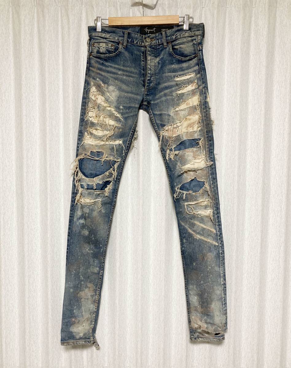 FAGASSENT ファガッセン 刀雅 デニムクラッシュ加工 デニム ジーンズ