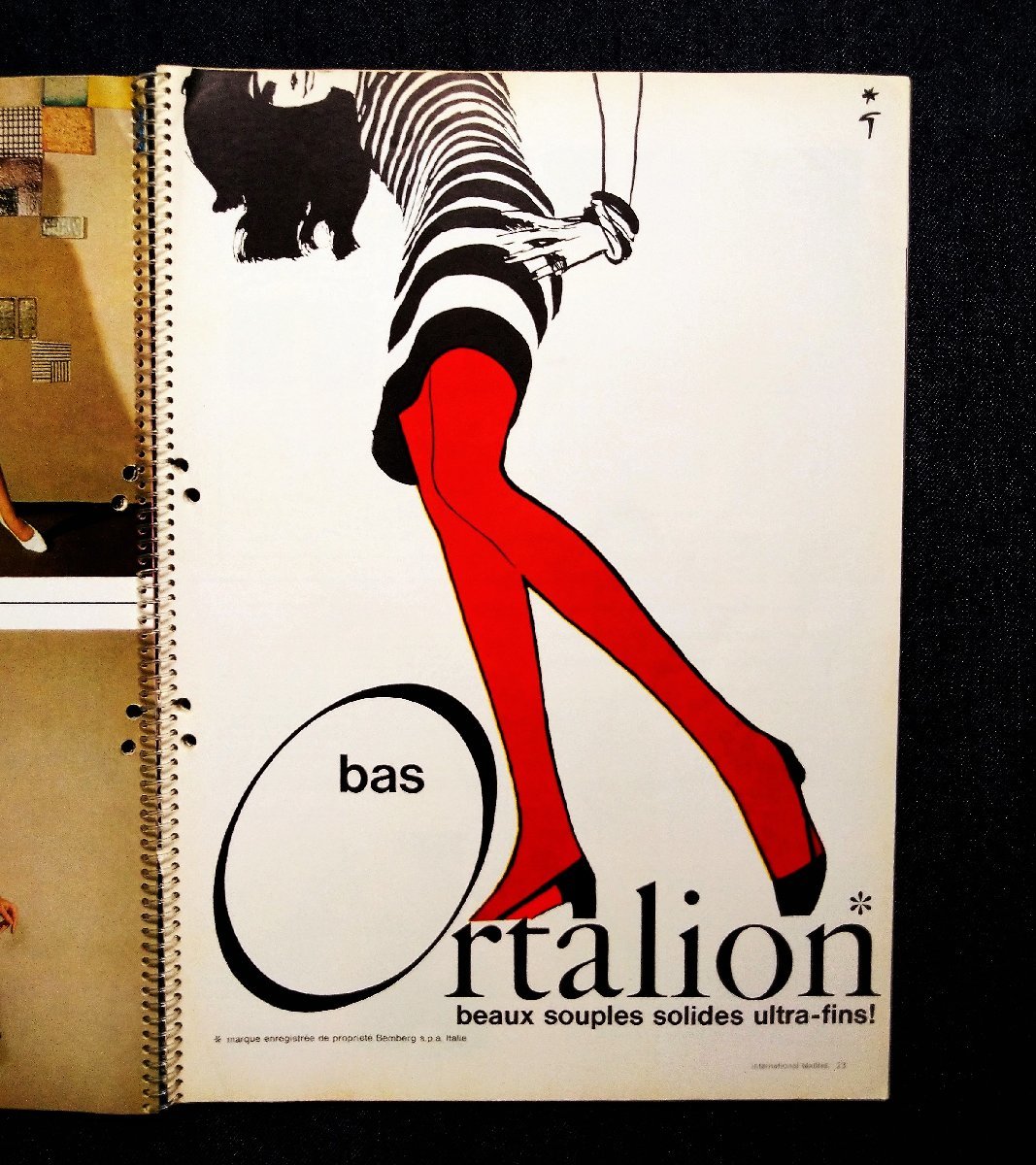 1968 year Rene * Gris .o- cover fashion * illustration foreign book International Textiles Rene Gruau/Ortalion Switzerland * fabric 