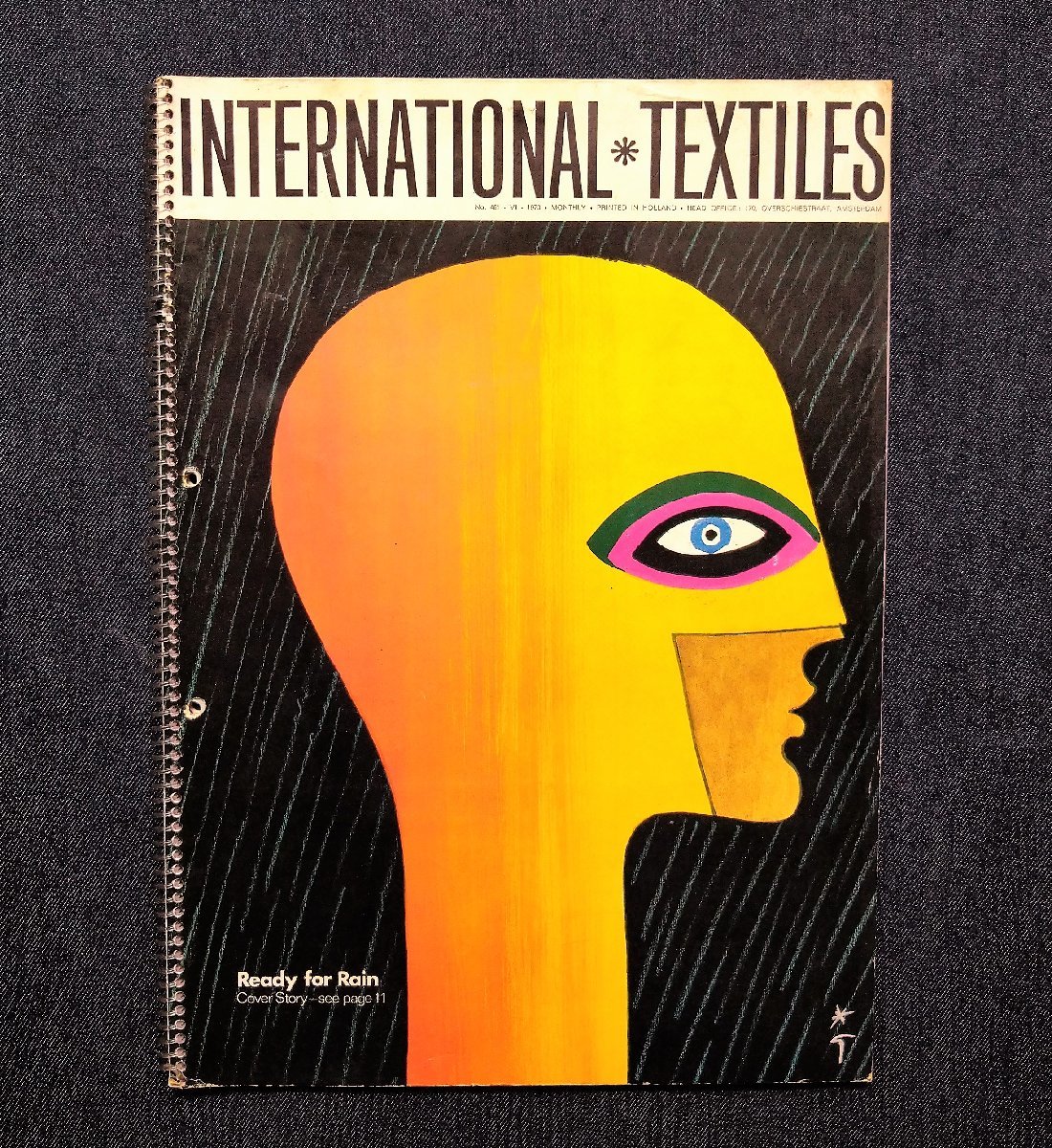 1970 year Rene * Gris .o- cover fashion * illustration foreign book International Textiles Rene Gruau/Ortalion Lingerie rain. day fashion 
