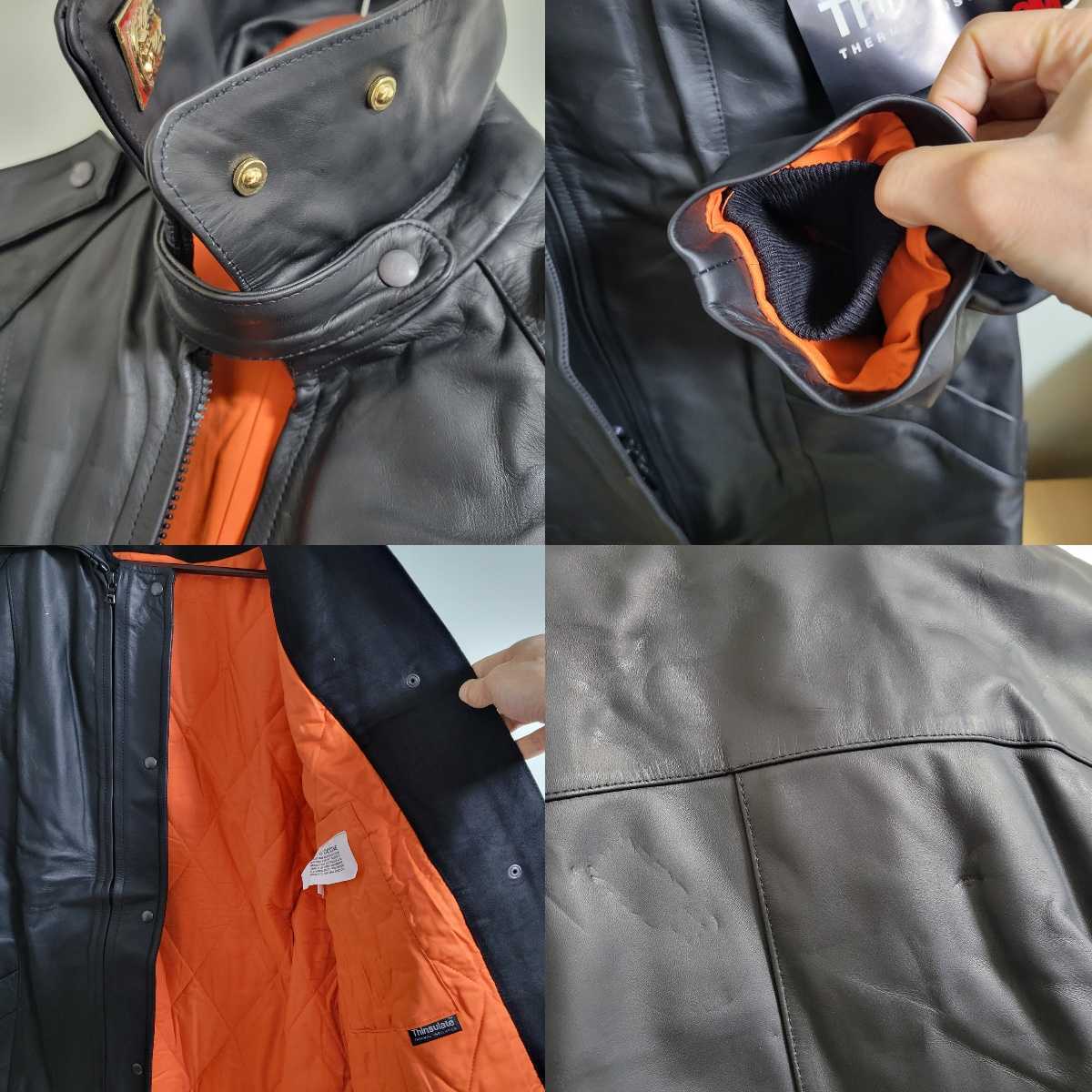 デッドストック 90s イタリア ポリス レザージャケット コート M 警察