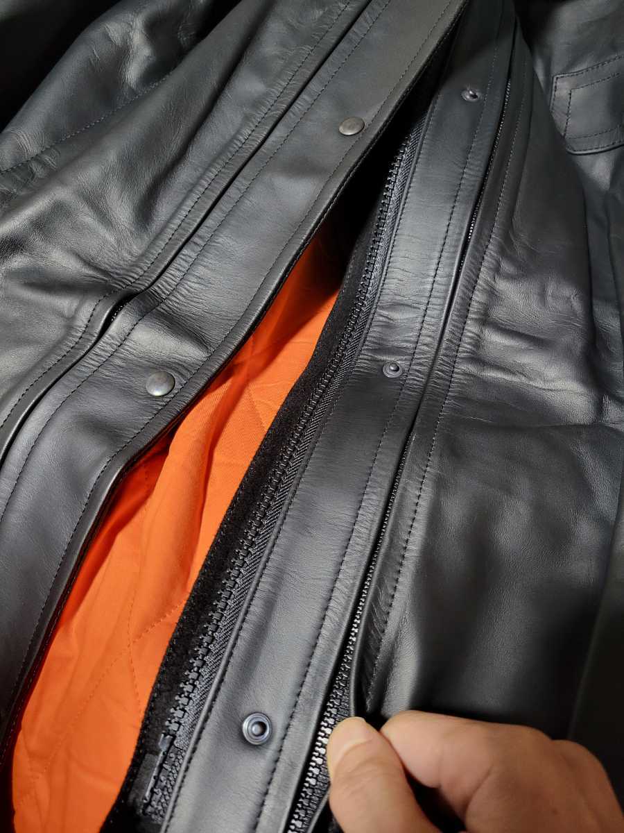 日本製 【デッドストック】90s ポリス 革 コート レザージャケット イタリア警察 レザージャケット