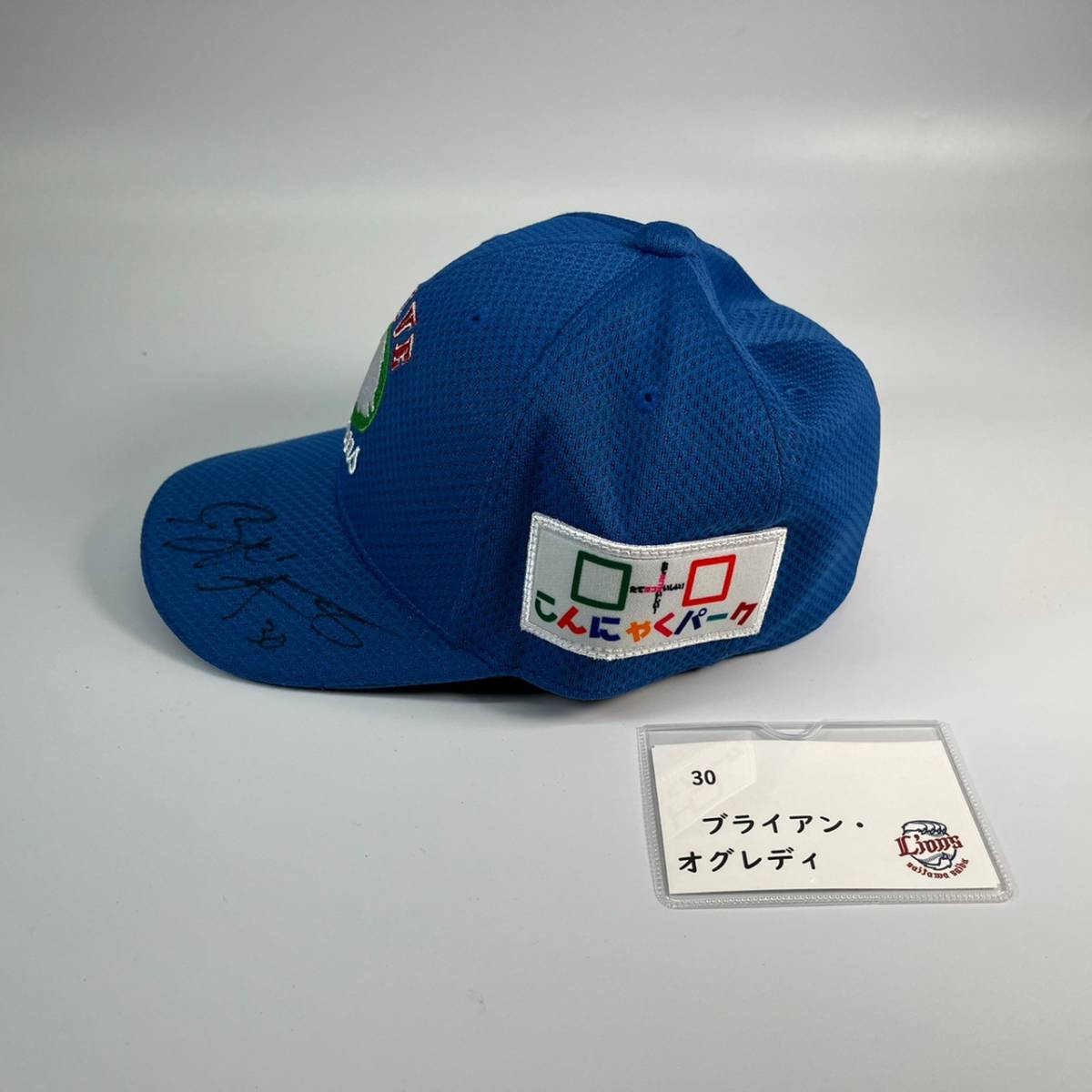 [ charity ] Saitama Seibu Lions Brian *o gray ti player SAVE LIONS DAY cap ( with autograph )