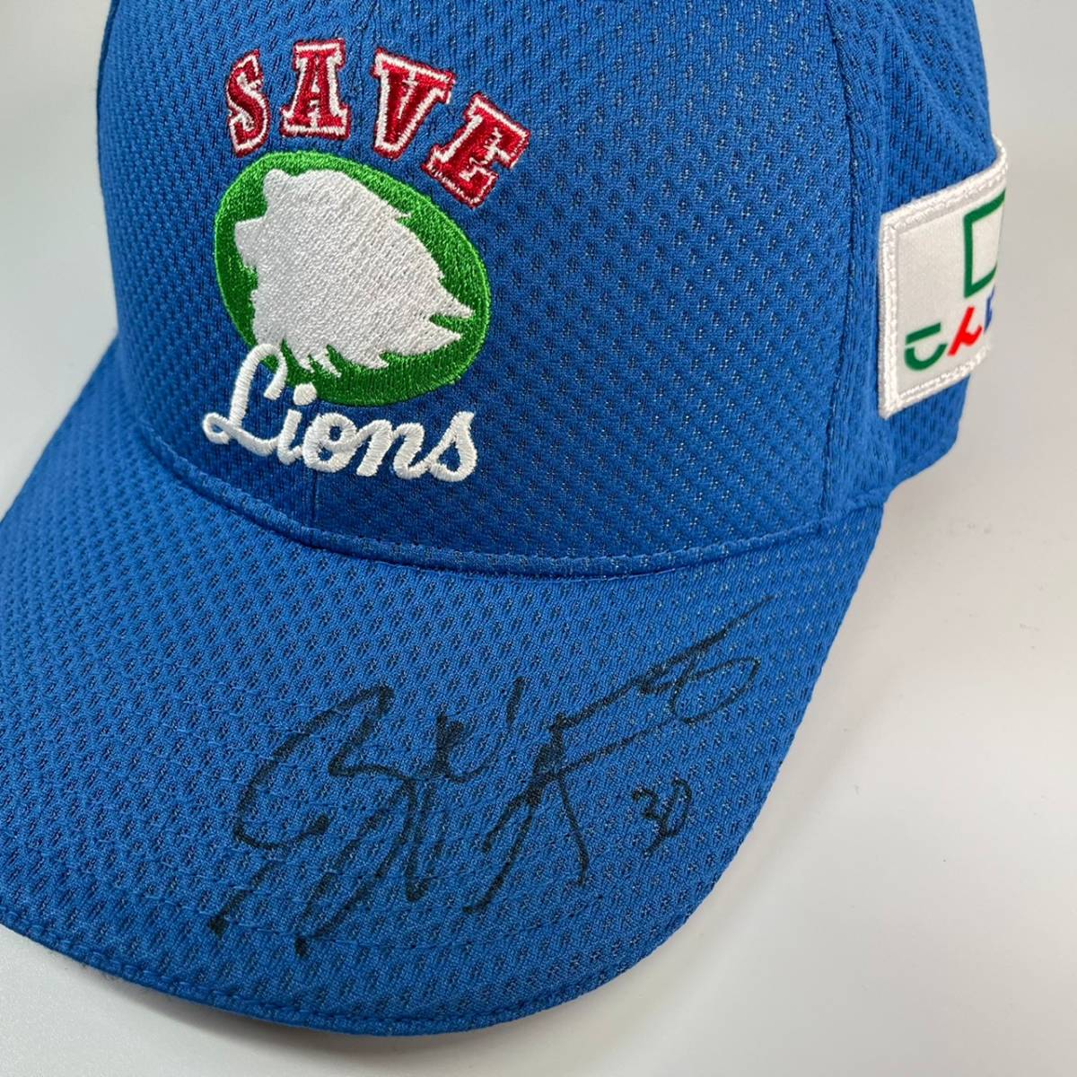[ charity ] Saitama Seibu Lions Brian *o gray ti player SAVE LIONS DAY cap ( with autograph )