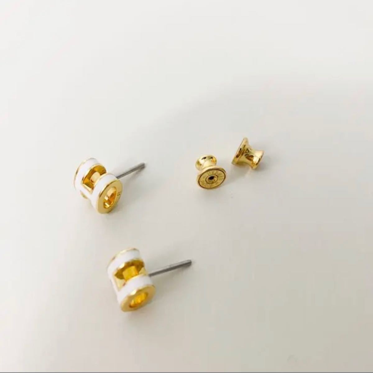 HERMES エルメス ミニポップH ピアス ホワイト ゴールド | www.jarussi