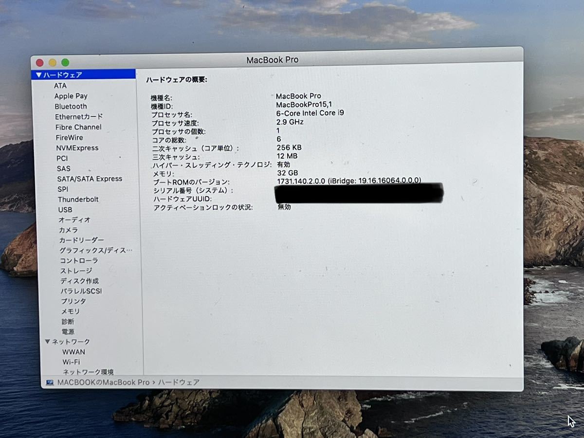 ストアー Apple MacBook Pro 15インチ Core i9メモリ32GB SSD2TB