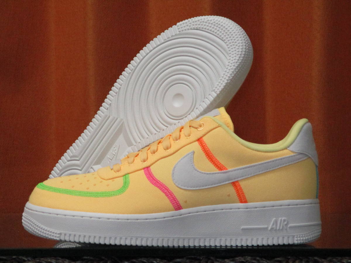 残少 27.0cm相当 NIKE AIR FORCE 1 ’07 LX 検 NIZIU着用 エアフォース ワン キャンバス シューズ スニーカー 春夏 パステル オレンジ_画像2