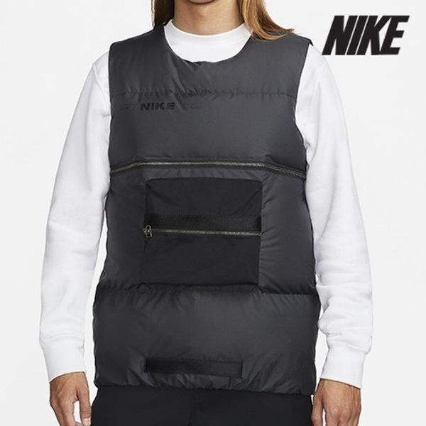 XL Nike Therma-FIT no color down vest inspection natural material down pull over military duck camouflage ACG outdoor black / black 